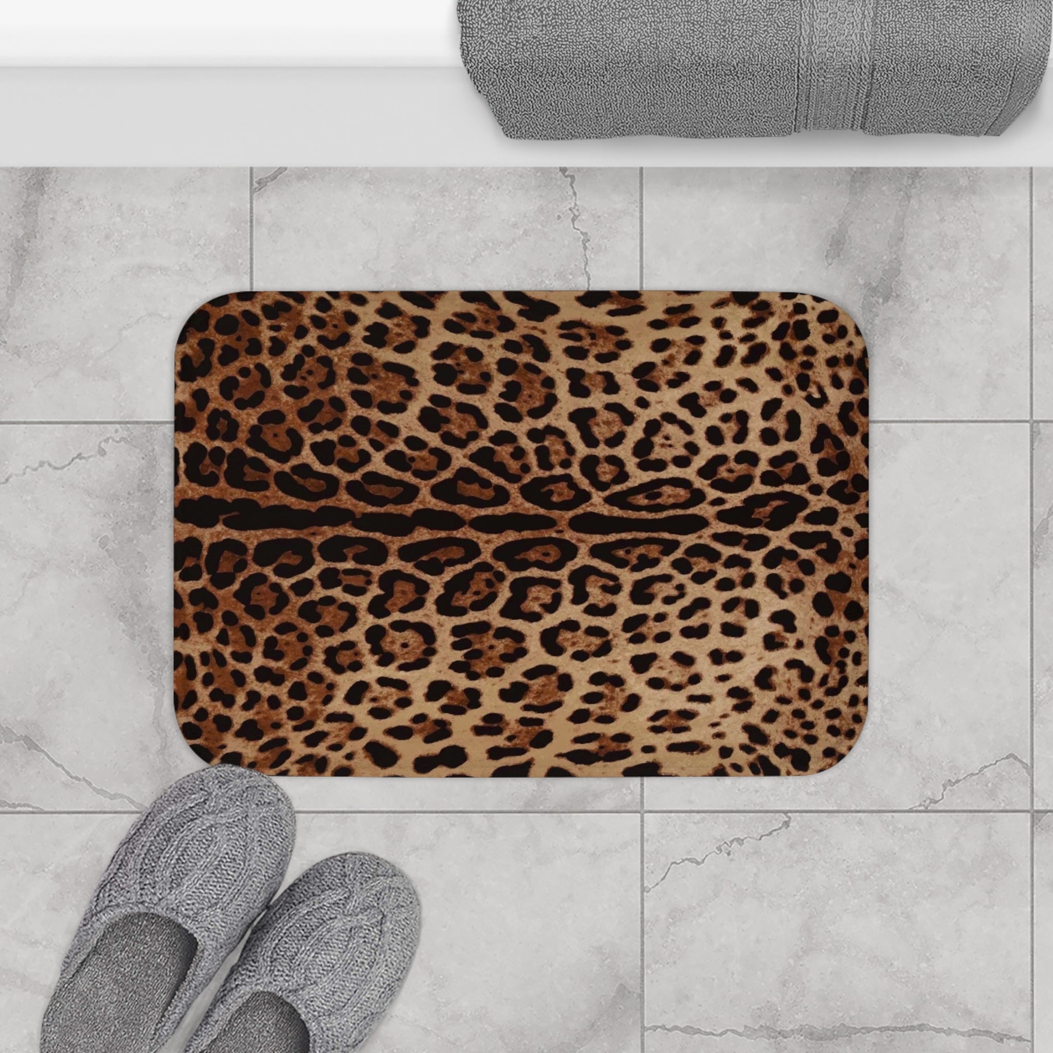 Leopard Print Bath Mat