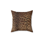 Leopard Print Faux Suede Square Pillow