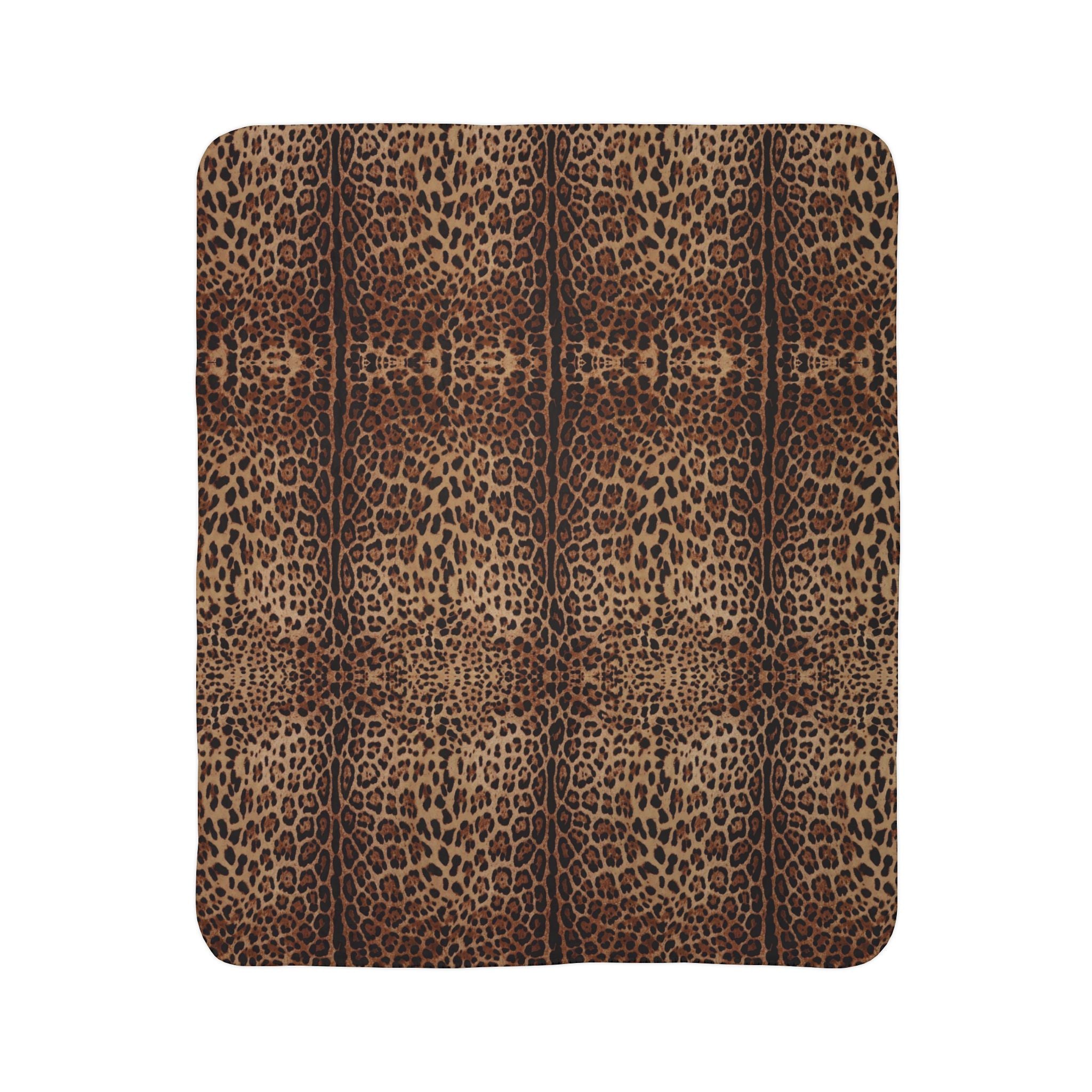 Leopard Print Fleece Sherpa Blanket