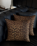 Leopard Print Faux Suede Square Pillow