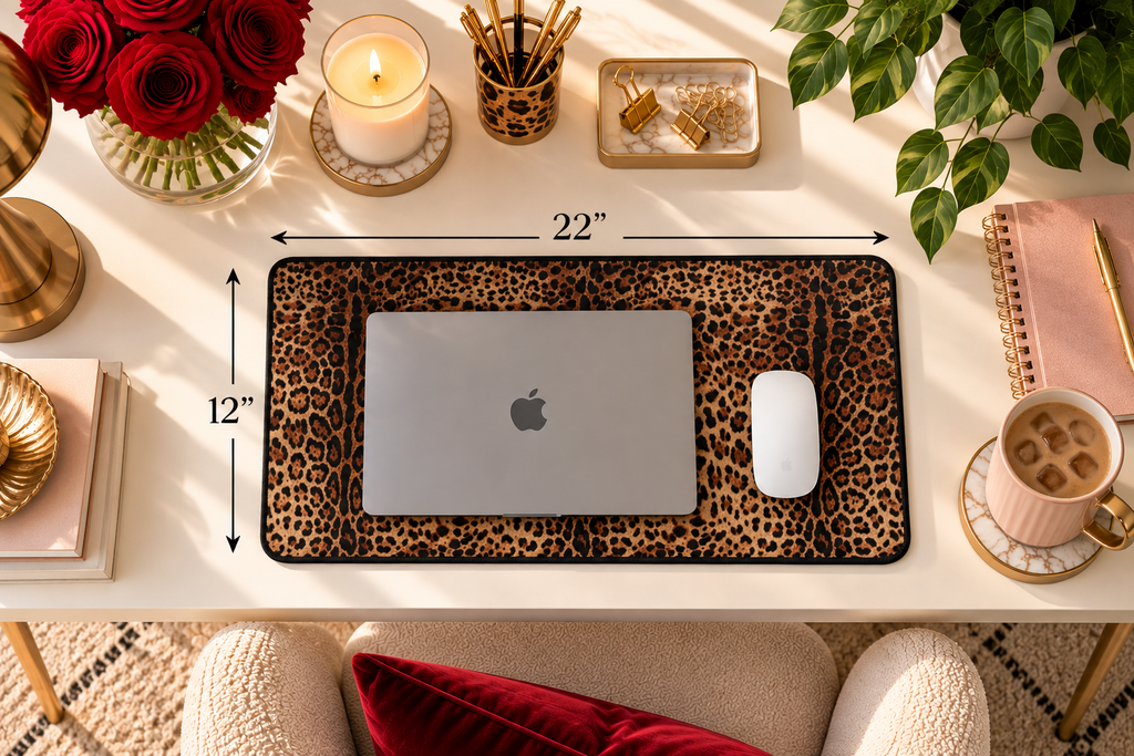 Leopard Print Desk Mat Mouse Pad