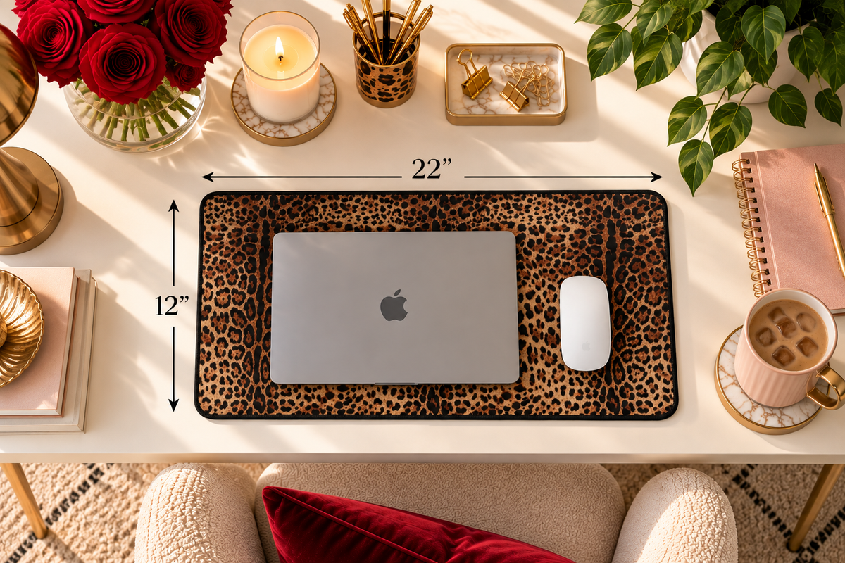 Leopard Print Desk Mat Mouse Pad