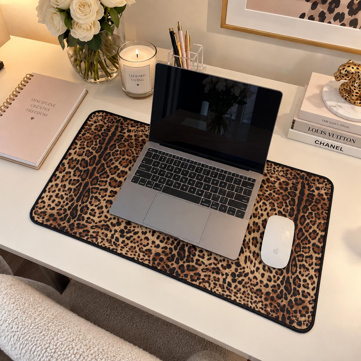 Leopard Print Desk Mat Mouse Pad