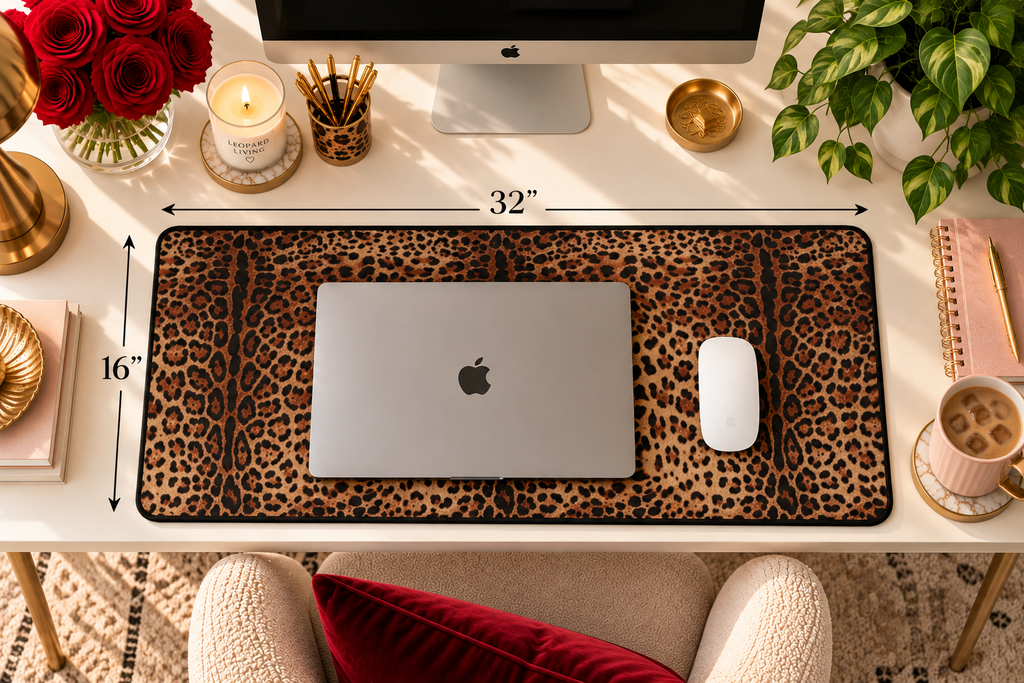 Leopard Print Desk Mat Mouse Pad