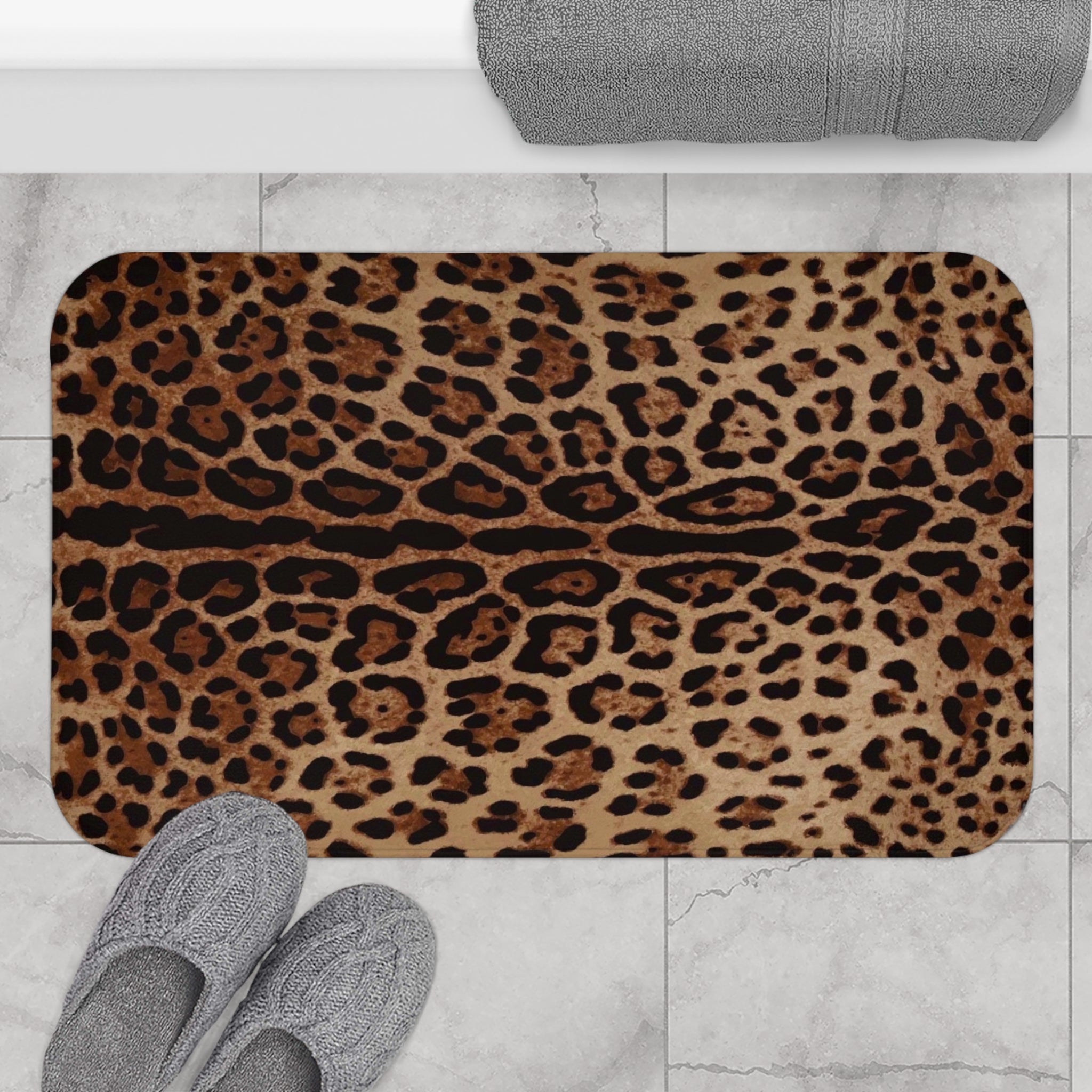 Leopard Print Bath Mat