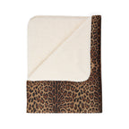 Leopard Print Fleece Sherpa Blanket
