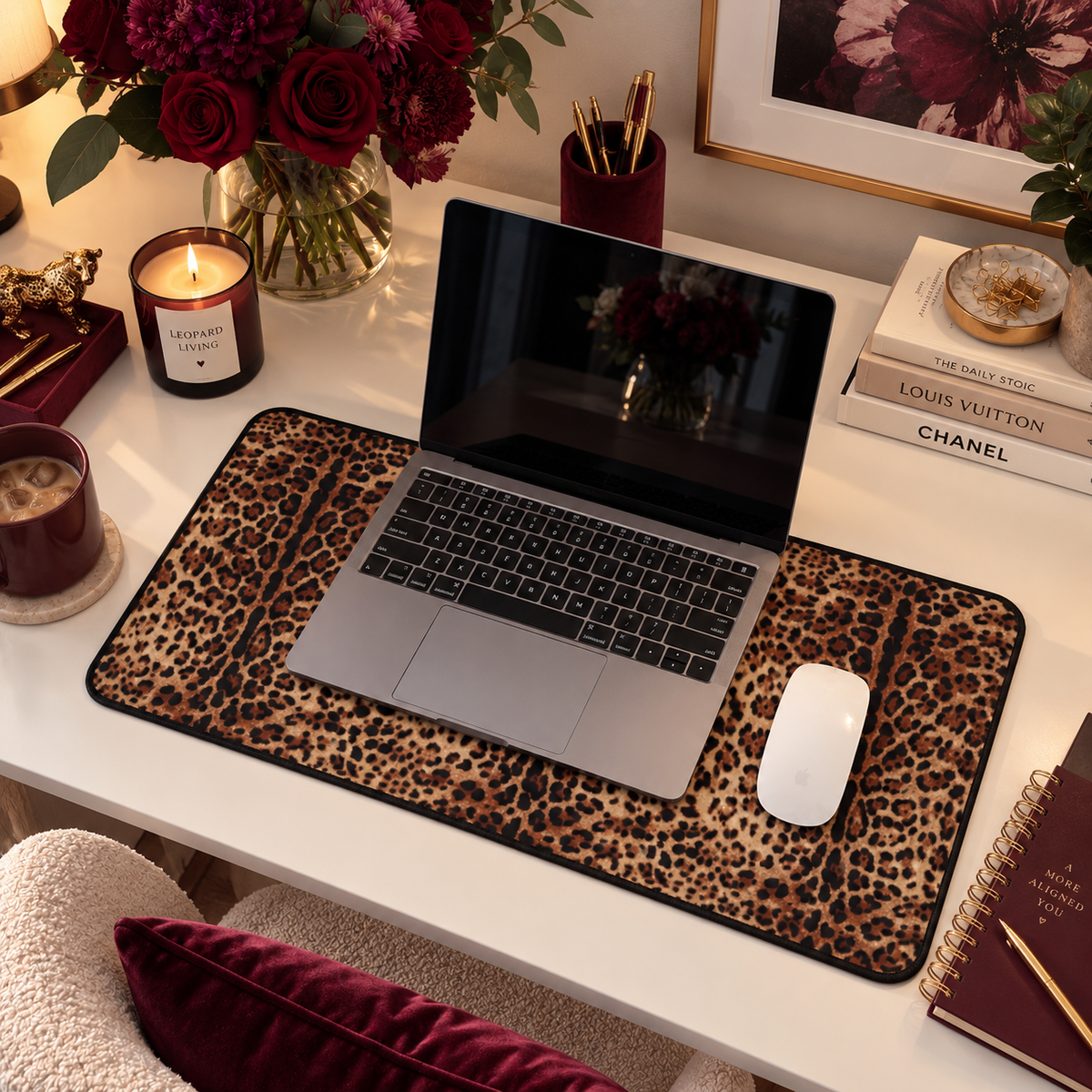 Leopard Print Desk Mat Mouse Pad