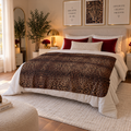 Leopard Print Fleece Sherpa Blanket